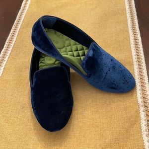Birdies Navy Velvet Starling Flats - Size 8.5